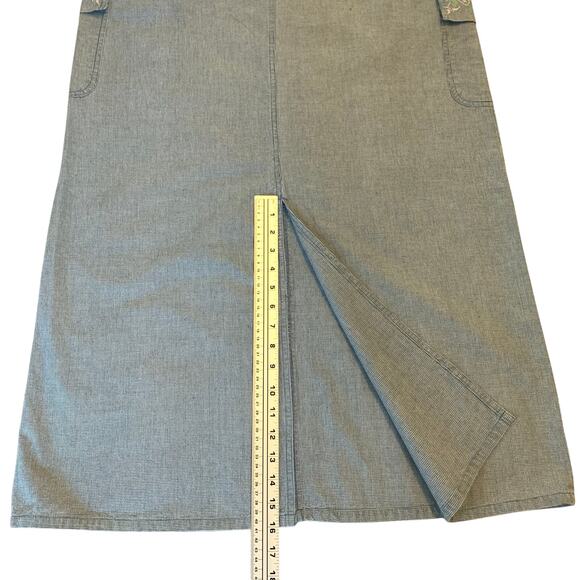 Baxter & Wells Womens Dress Jumper Sz. Large Sleeveless Midi Pockets Embroidery - Picture 6 of 10